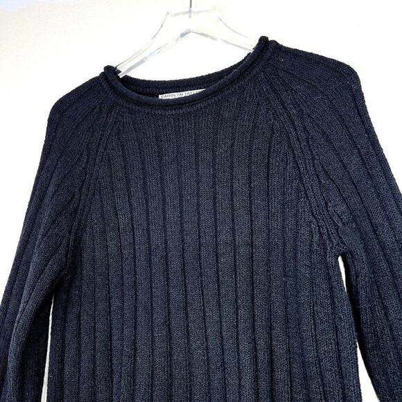 Vintage Carolyn Taylor Ribbed Pullover Knit Sweater Black MEDIUM - Picture 2 of 6